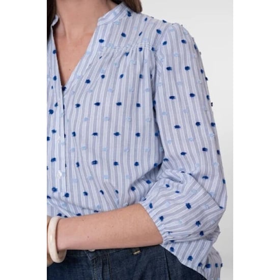 Geisha blouse stripes + dots 63057-14 625 blue - Image 2
