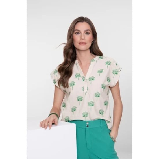 Geisha 63291-20 010 top off-white/green - Image 3