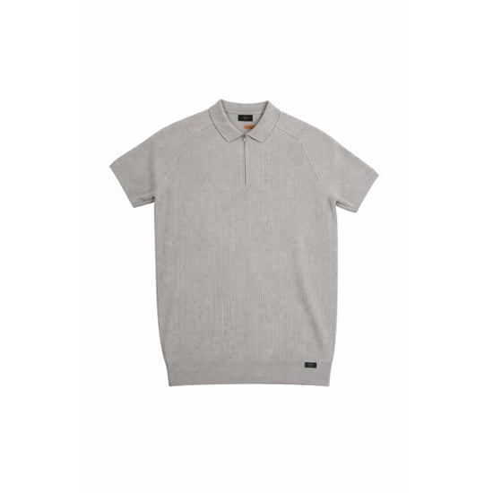 Genti Polo rib zip grey - Image 1