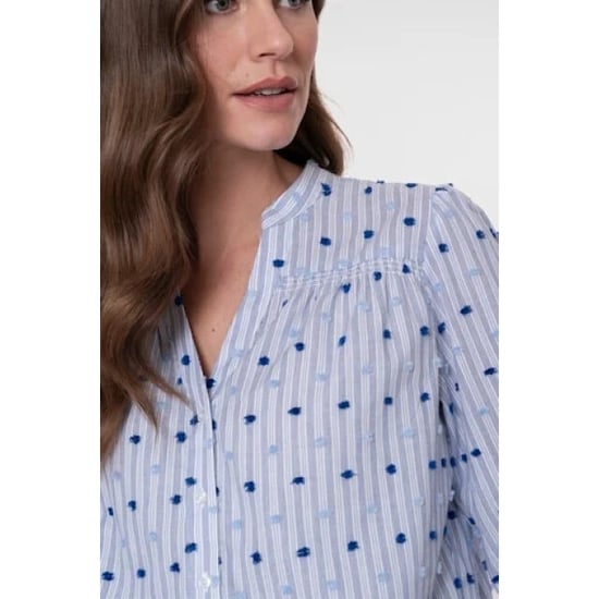 Geisha blouse stripes + dots 63057-14 625 blue - Image 6