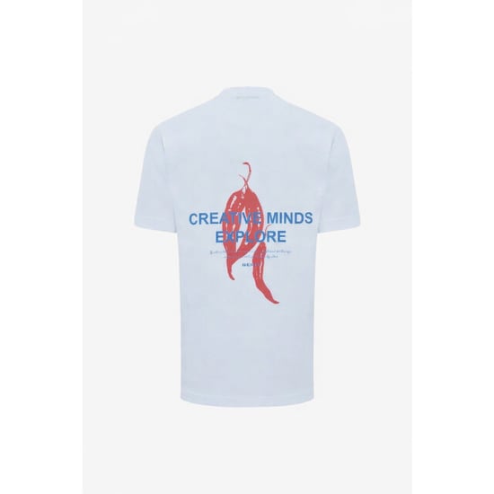 Genti Tee back print pepper light grey - Image 1