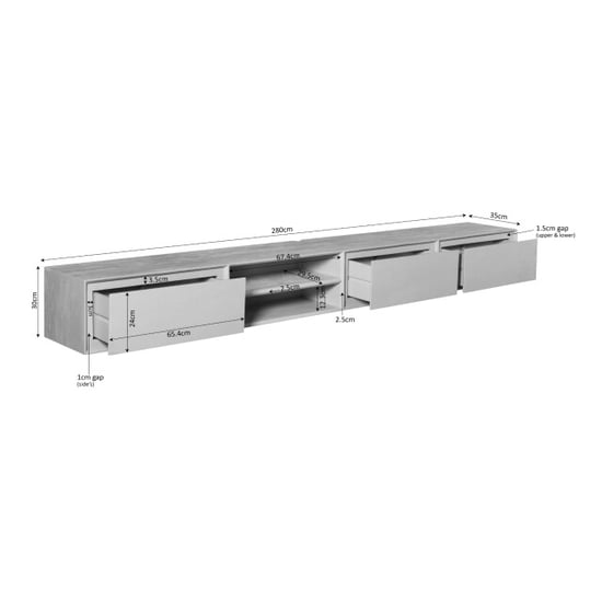Starfurn tv meubel ambiance - 35x280x30 cm - Image 3