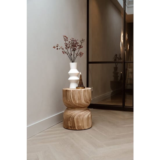Indore Home woodville bijzettafel stool massief hout boomstam - - Image 2