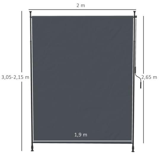 4goodz Outsunny verticale zonwering verticale luifel 200x305 cm - - Image 3