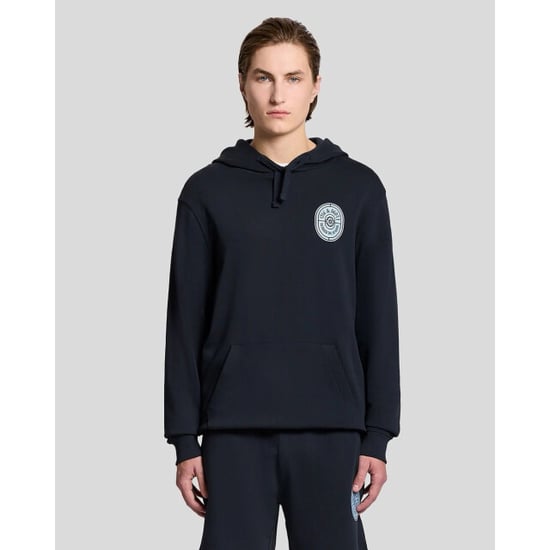 Lyle and Scott Borders lable grafic hoodie navy - Image 3