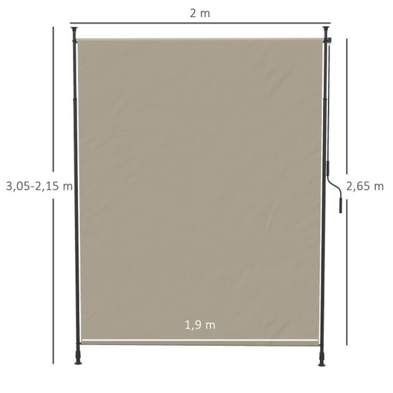 4goodz Outsunny verticale zonwering verticale luifel 200x305 cm zand - Image 4