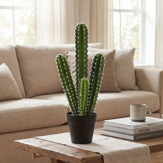 4goodz Kunstplant cactus 53 cm groot met pot realistisch groen - Image 5