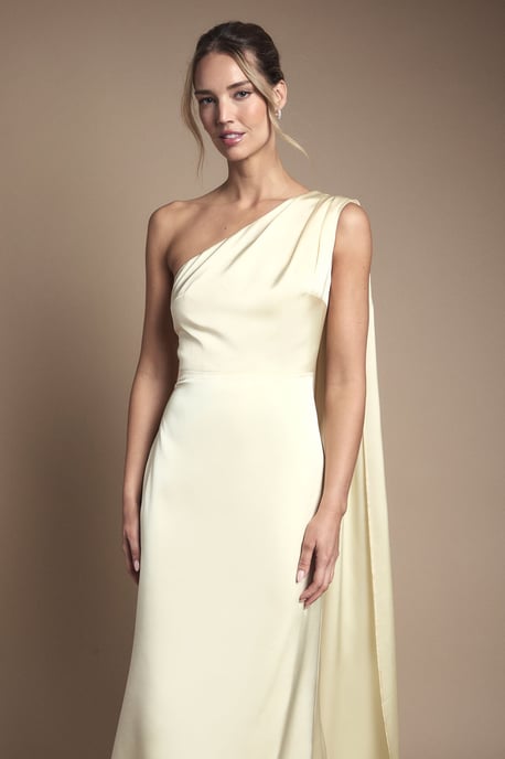 Coast Honoured Drape One Shoulder Satin Maxi Bridesmaid Dress - Image 2