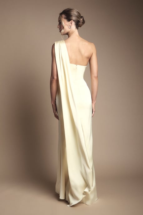 Coast Honoured Drape One Shoulder Satin Maxi Bridesmaid Dress - Image 3