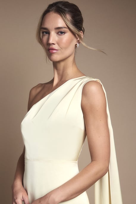 Coast Honoured Drape One Shoulder Satin Maxi Bridesmaid Dress - Image 4