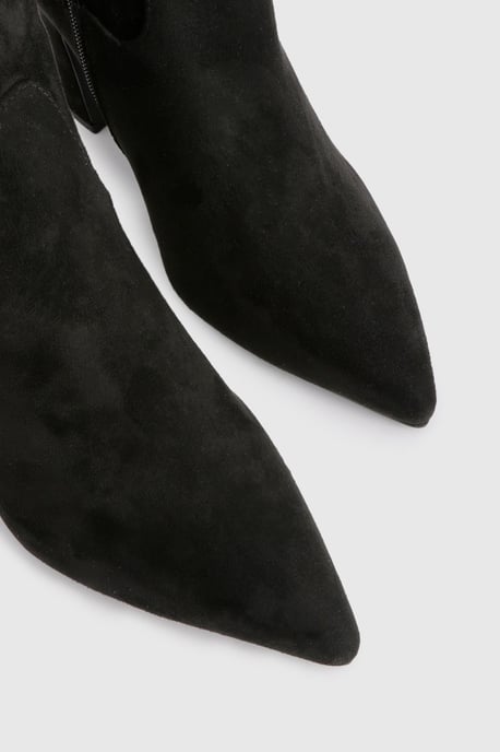 Wide Fit Faux Suede Knee High Stretch Boots - Image 5