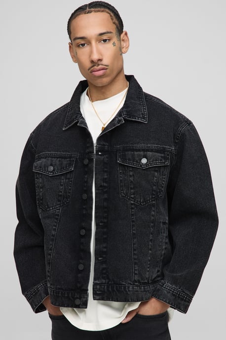 Basic Regular Fit Denim Jacket - Image 1