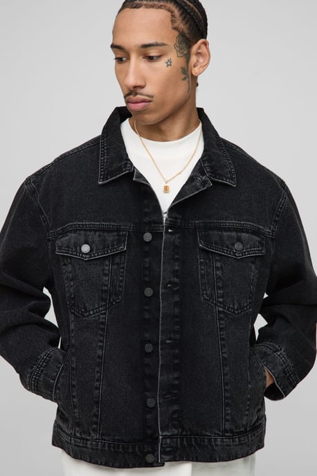 Basic Regular Fit Denim Jacket - Image 3