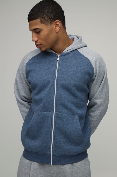 Regular Fit Raglan Sleeve Zip Thru Hoodie - Image 1