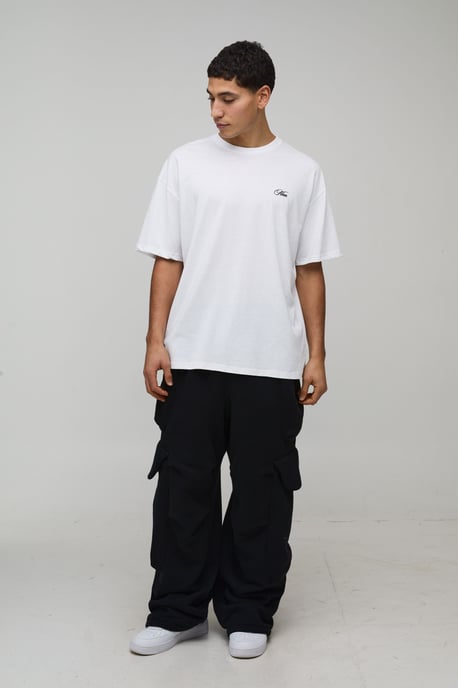 White Oversized Floral Spine Print T-Shirt - Image 4