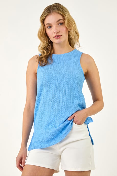 Textured Longline Stretch Top - Image 1