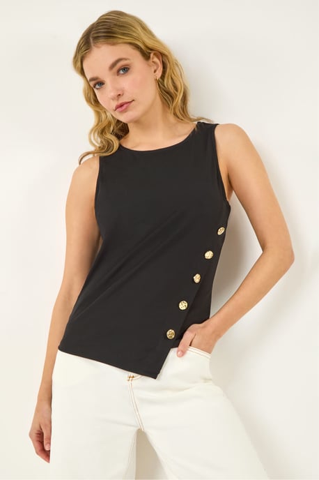 Asymmetric Button Detail Top - Image 1