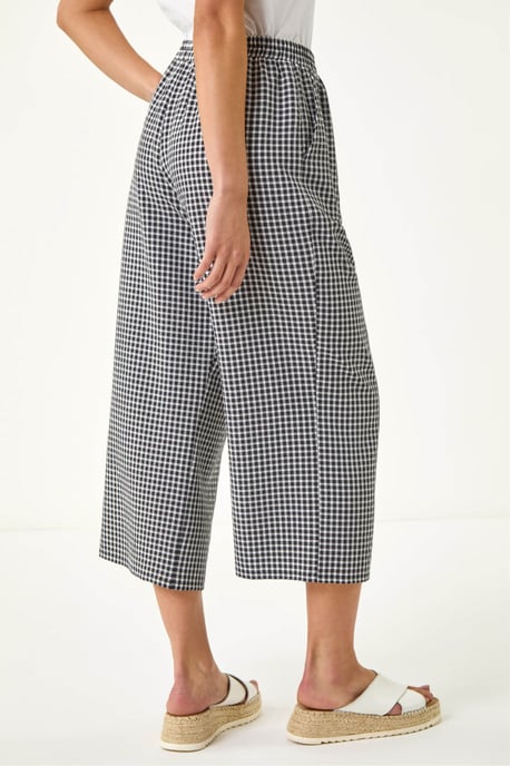 Petite Gingham Stretch Cropped Trouser - Image 3