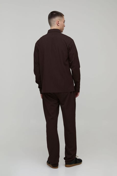 Pinstripe Regular Shirt & Straight Leg Trouser Set - Image 2