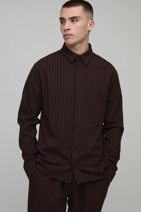 Pinstripe Regular Shirt & Straight Leg Trouser Set - Image 3