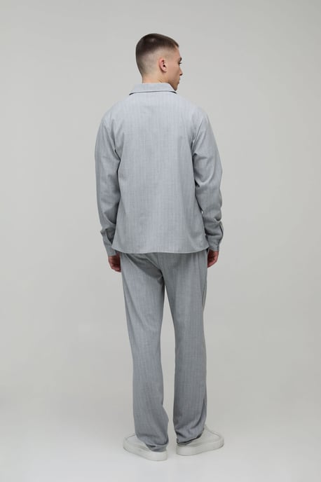 Pinstripe Regular Shirt & Straight Leg Trouser Set - Image 2