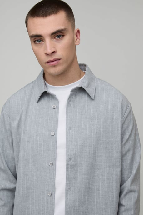 Pinstripe Regular Shirt & Straight Leg Trouser Set - Image 3