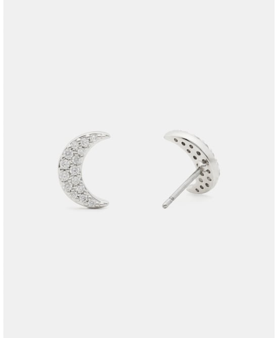 You're A Gem Pave Moon Studs - Image 2