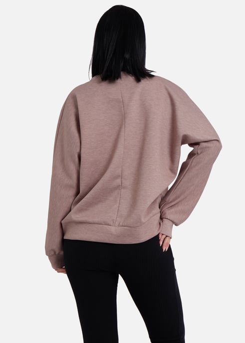 Mocha Bow Front Oversized Jumper Top - Image 4