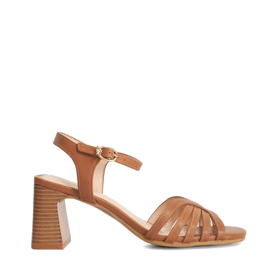Dune Ladies Jaelle - Gold Block Heel Sandals - Image 2