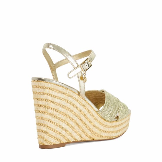 Dune Ladies Kava - Raffia Wedge Sandals - Image 4