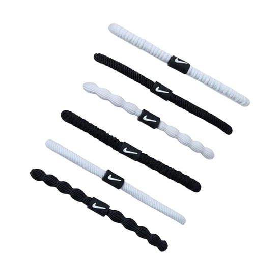 Nike Logo Hair Tie (Pack of 6) (White/Black) - Image 2