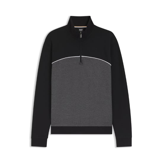 Boss Heren Quarter Zip Sweatshirt (Zwart) - Image 1