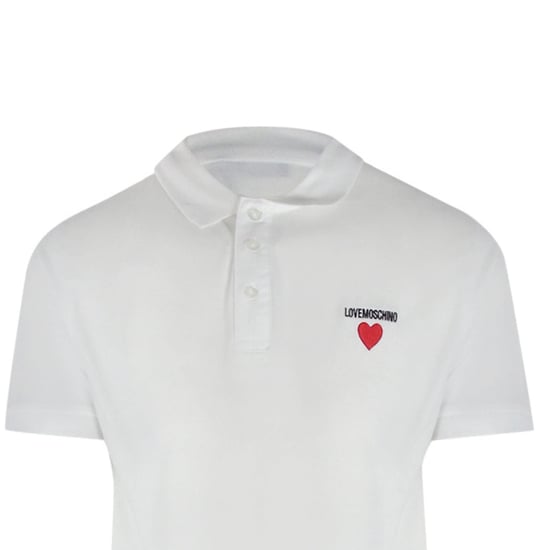 Love Moschino Poloshirt Met Hartlogo, Wit - Image 4