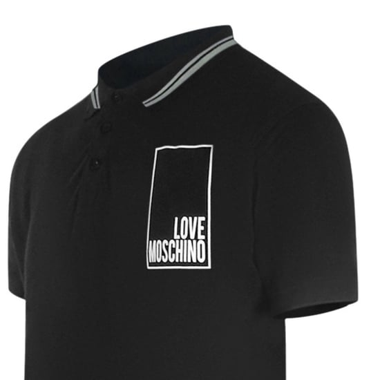 Love Moschino Box Logo Black Polo Shirt - Image 3