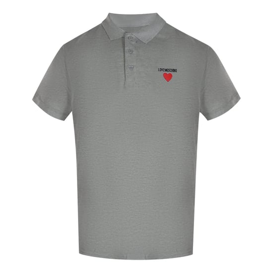 Love Moschino Heart Logo Grey Polo Shirt - Image 1