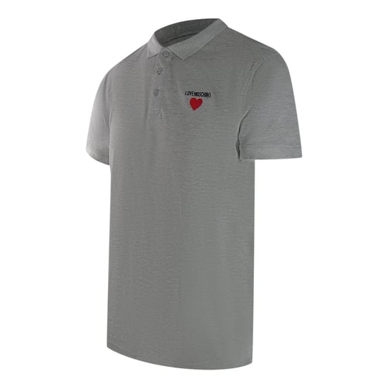 Love Moschino Heart Logo Grey Polo Shirt - Image 2