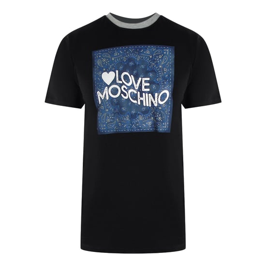 Love Moschino Paisley Print Logo Black T-shirt - Image 1