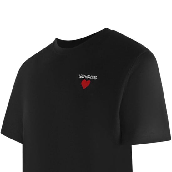 Love Moschino Small Heart Logo Black T-shirt - Image 3