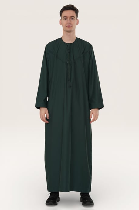 Mens Green Eid Moroccan Jubba Robe Djellaba Ramadan Eid Thobe LFS-HM11 - Image 2