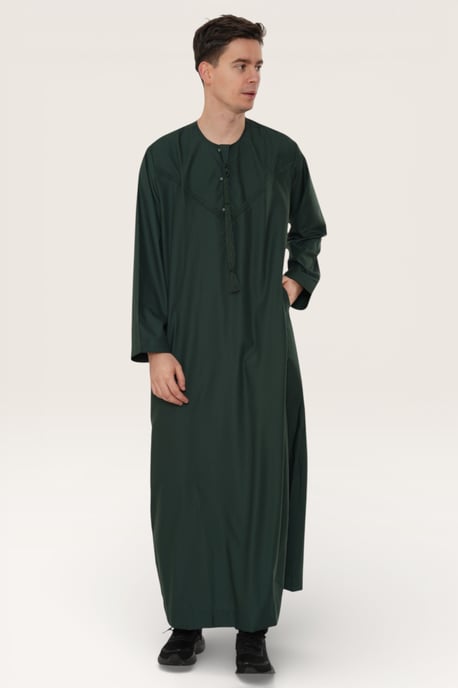 Mens Green Eid Moroccan Jubba Robe Djellaba Ramadan Eid Thobe LFS-HM11 - Image 3