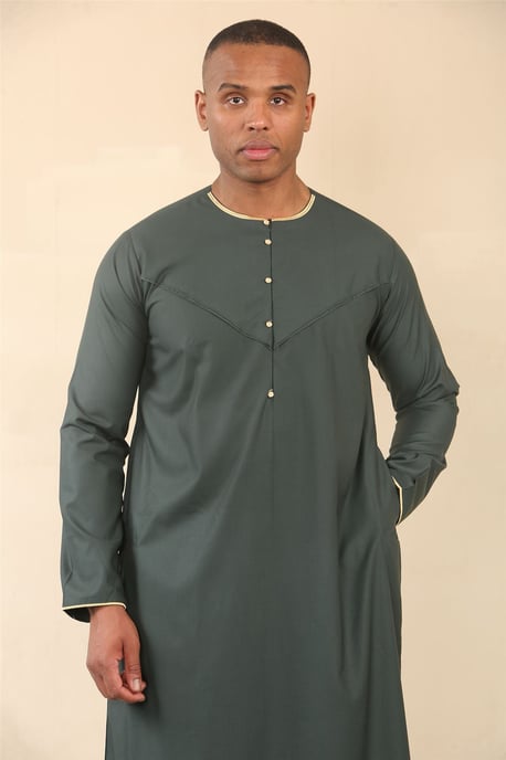 Herr Oman Eid Green Thobe Saudi Emirati Jubba Robe - Image 2