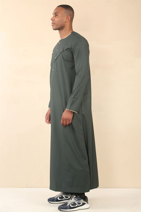 Herr Oman Eid Green Thobe Saudi Emirati Jubba Robe - Image 3