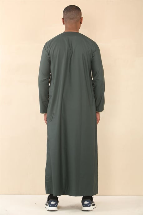 Herr Oman Eid Green Thobe Saudi Emirati Jubba Robe - Image 4