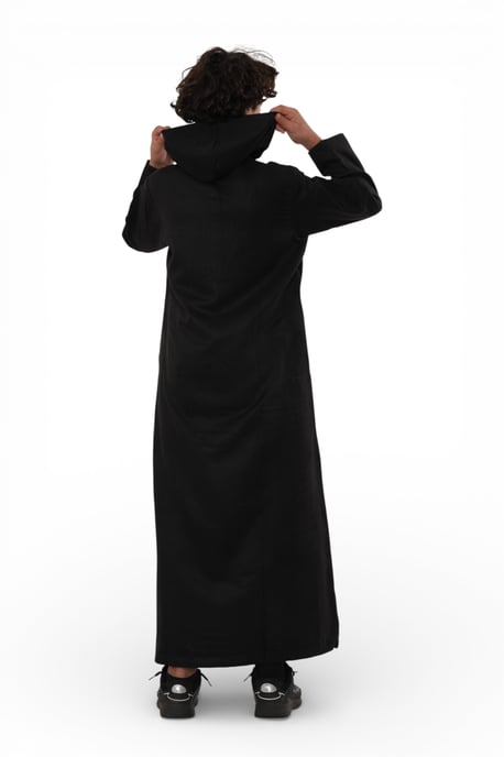 Kinderen Jongens Zwarte Marokkaanse Jubba Gewaad met Capuchon voor Eid Ramadan - K-HM12 - Image 3