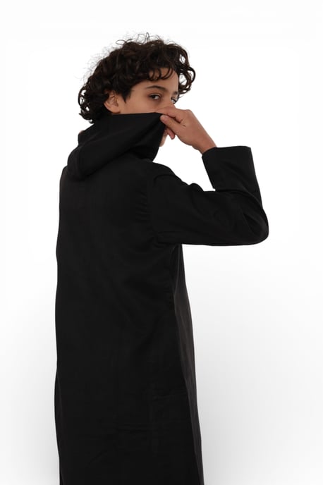 Kinderen Jongens Zwarte Marokkaanse Jubba Gewaad met Capuchon voor Eid Ramadan - K-HM12 - Image 4