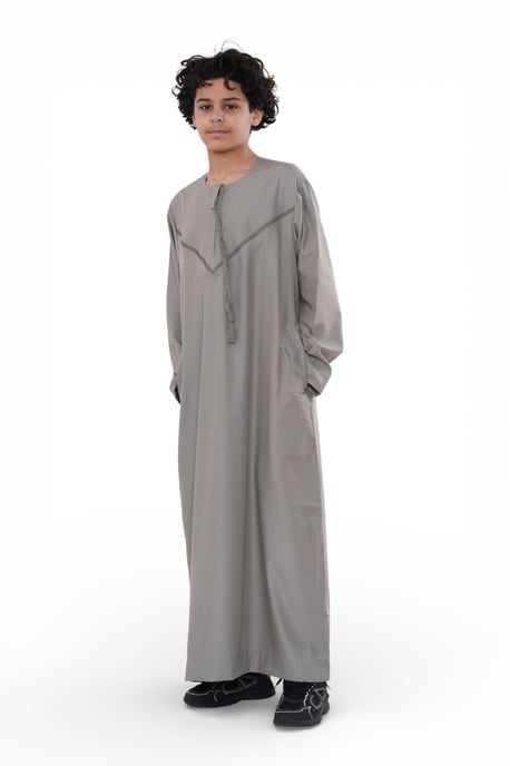 Kinderen jongens Eid Beige Marokkaanse Thobe Robe Djellaba Ramadan Eid Jubba- K-HM10 - Image 3