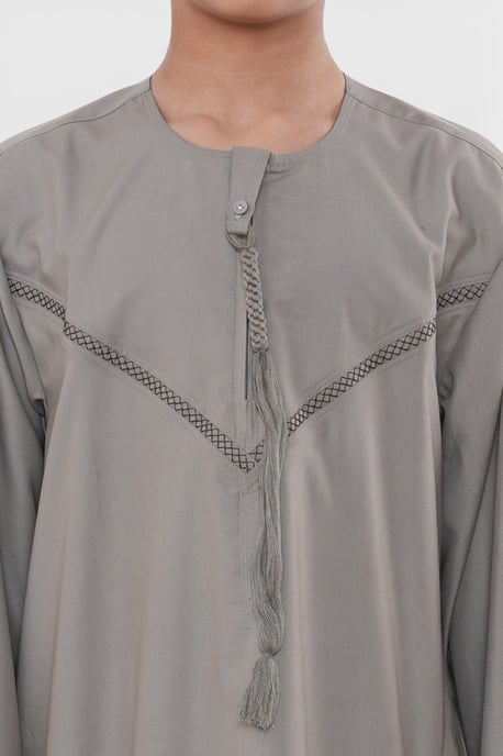 Kinderen jongens Eid Beige Marokkaanse Thobe Robe Djellaba Ramadan Eid Jubba- K-HM10 - Image 5