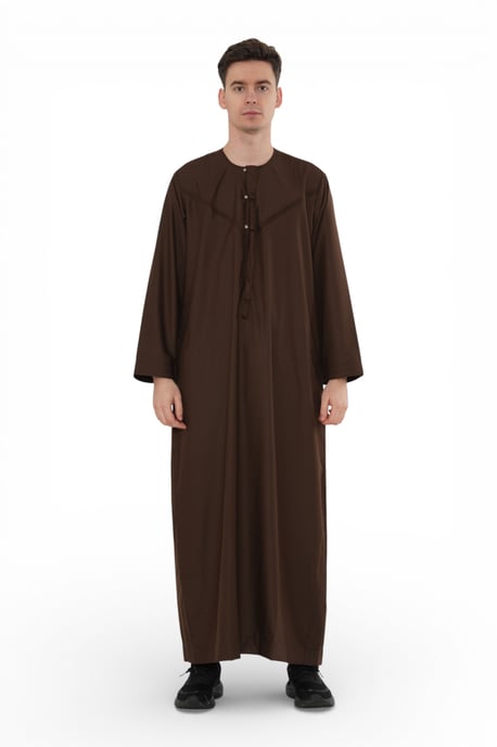 Heren Eid Bruin Marokkaanse Jubba Robe Djellaba Ramadan Eid Thobe - HM11 - Image 1