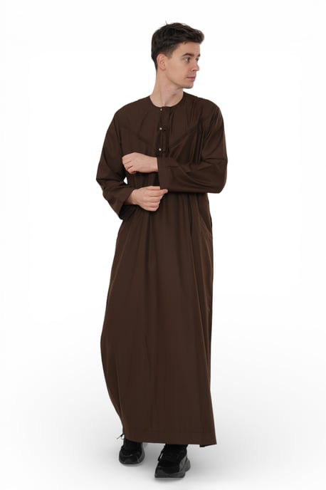 Heren Eid Bruin Marokkaanse Jubba Robe Djellaba Ramadan Eid Thobe - HM11 - Image 2