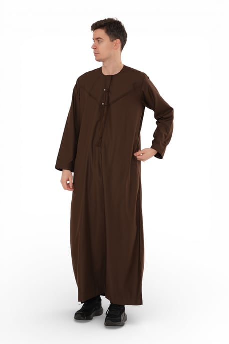 Heren Eid Bruin Marokkaanse Jubba Robe Djellaba Ramadan Eid Thobe - HM11 - Image 3
